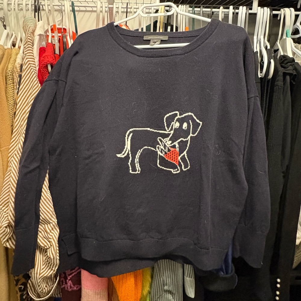 French Connection “Le Weenie” Navy Pullover Sweater